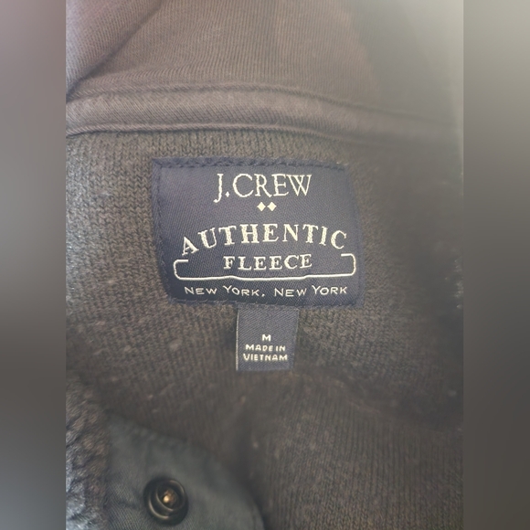 J. Crew fleece pullover, size medium, blue/green color - Picture 5 of 6
